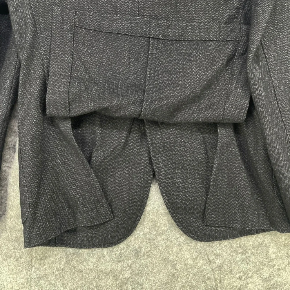 Corneliani CC Collection Blazer Men US 40R EU50 Gray Herringbone Wool Blend Coat
